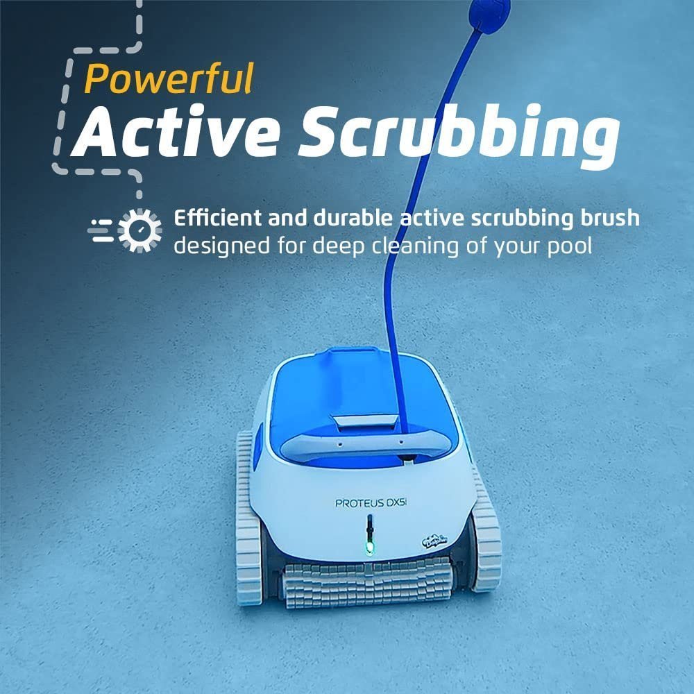 Dolphin Proteus DX5i Wi-Fi Robotic Pool Vacuum Cleaner Pools up to 50 FT – Waterline Scrubber Brush - Image 6