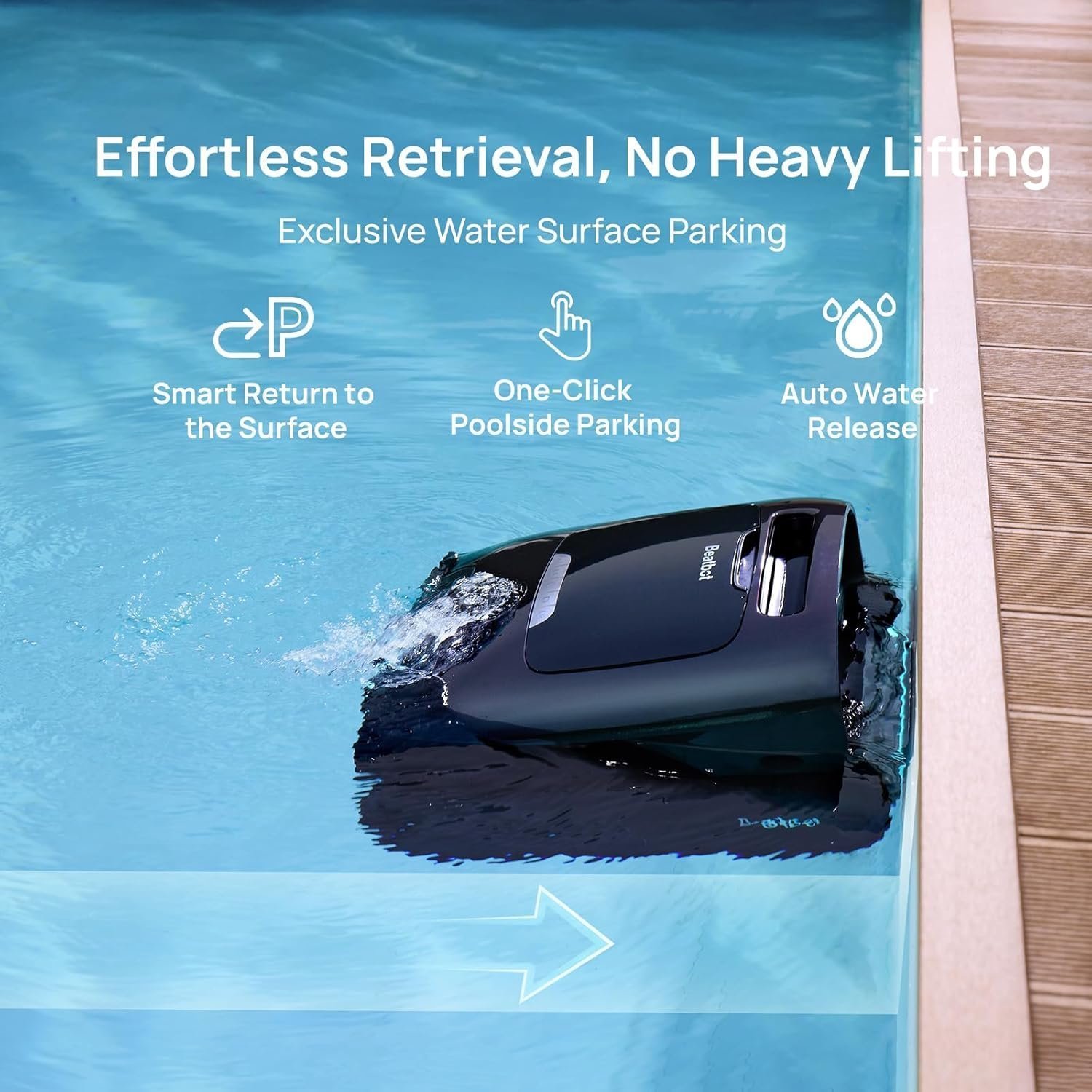 Beatbot AquaSense 2 Pro Robotic Pool Cleaner – 5-in-1 Cordless Skimmer & Clarifier, App-Controlled, Smart Parking, Up to 3,875 Sq. Ft. – Obsidian - Image 6