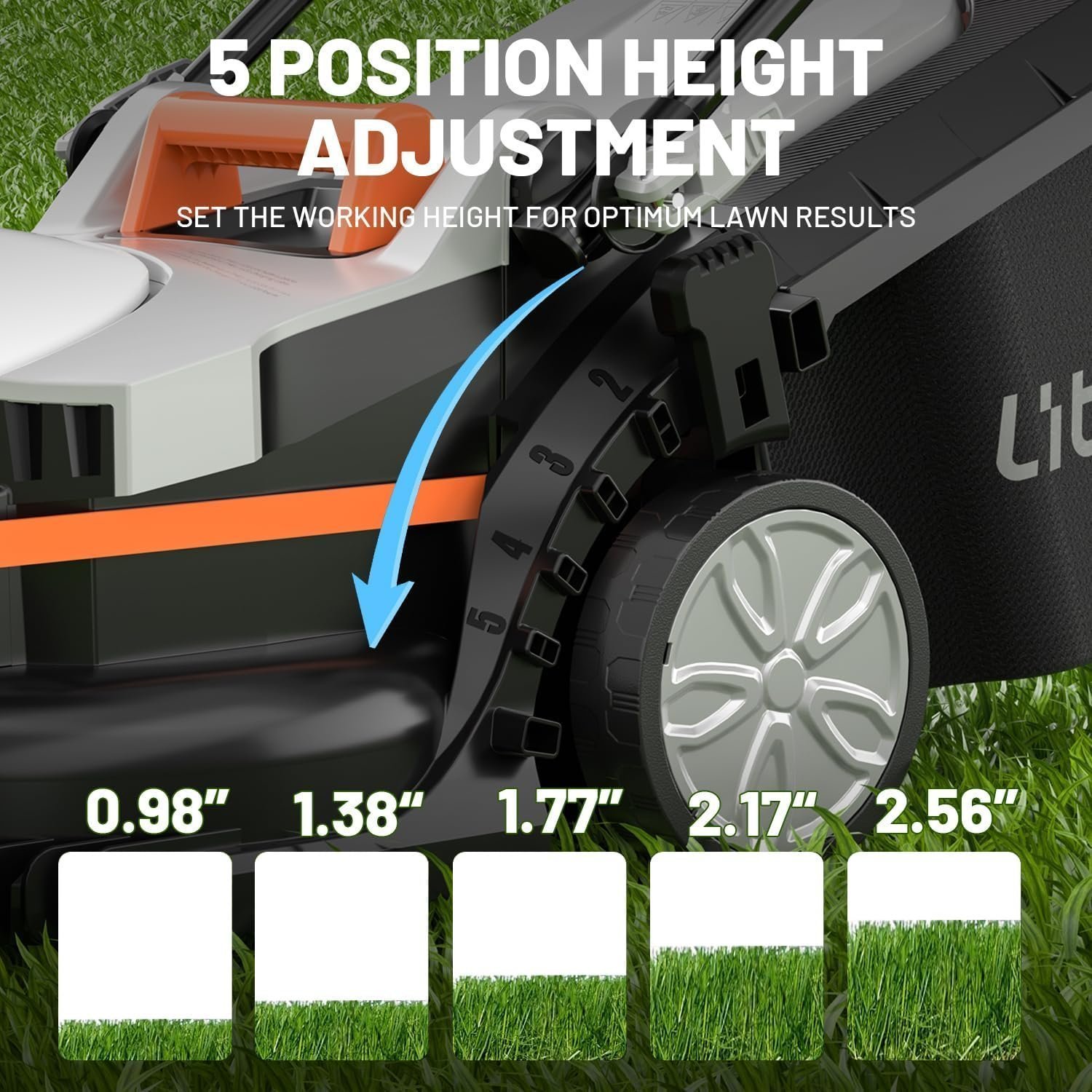Litheli 13″ 20V Cordless Lawn Mower with 4.0Ah Battery - Image 4