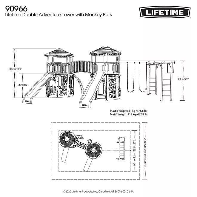 Lifetime 90966 Double Adventure Tower with Monkey Bars - Image 7